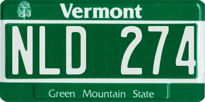 VT license plate NLD274