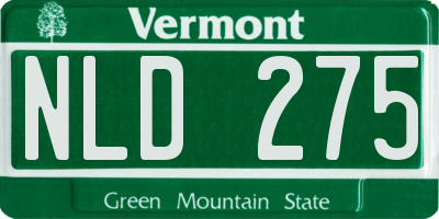 VT license plate NLD275