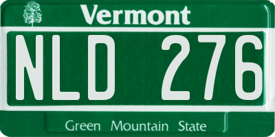 VT license plate NLD276
