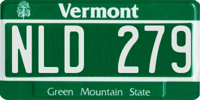 VT license plate NLD279