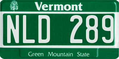VT license plate NLD289