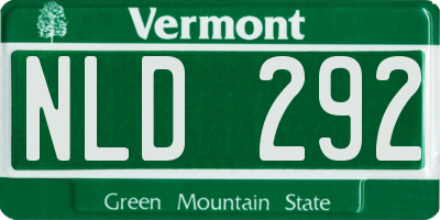 VT license plate NLD292