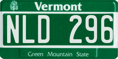 VT license plate NLD296