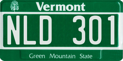 VT license plate NLD301