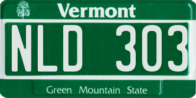 VT license plate NLD303
