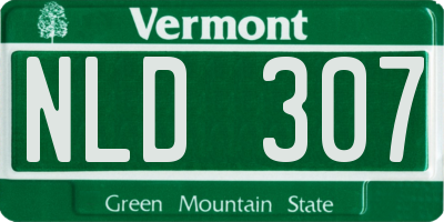 VT license plate NLD307