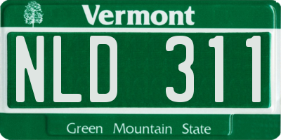 VT license plate NLD311