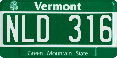 VT license plate NLD316