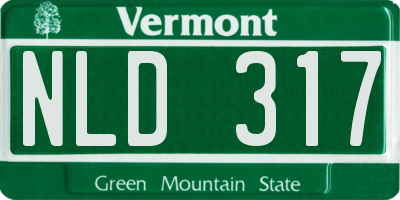 VT license plate NLD317