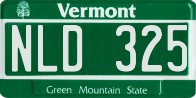 VT license plate NLD325