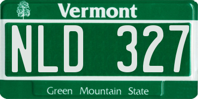 VT license plate NLD327
