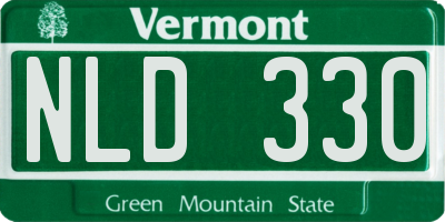 VT license plate NLD330