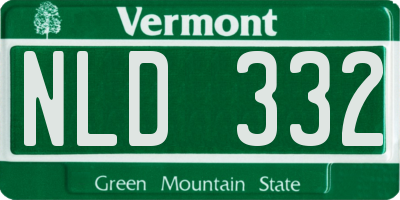 VT license plate NLD332