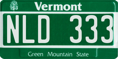 VT license plate NLD333