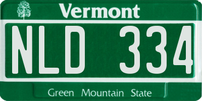 VT license plate NLD334