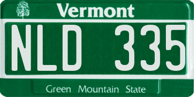 VT license plate NLD335