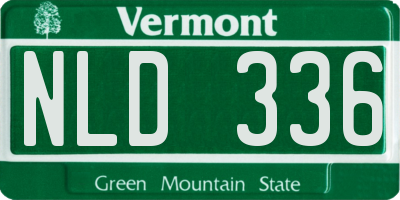 VT license plate NLD336