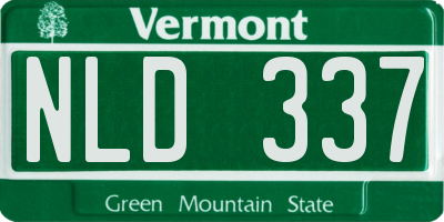 VT license plate NLD337
