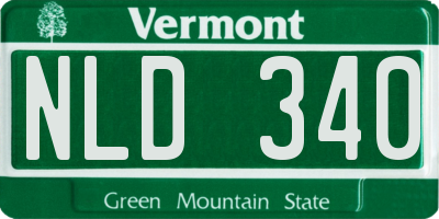 VT license plate NLD340