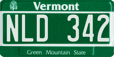 VT license plate NLD342