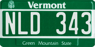VT license plate NLD343