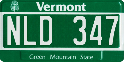 VT license plate NLD347