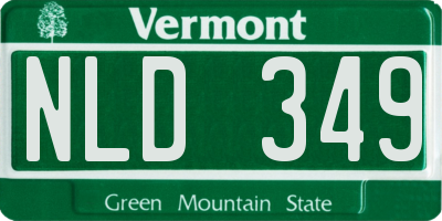 VT license plate NLD349