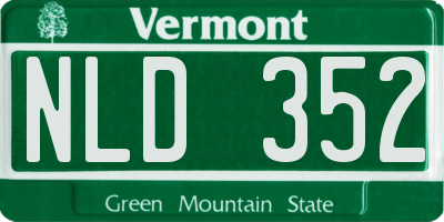 VT license plate NLD352