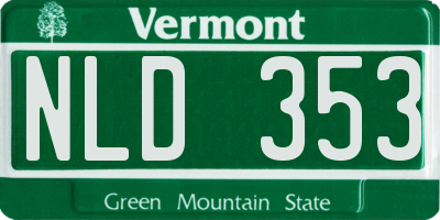 VT license plate NLD353