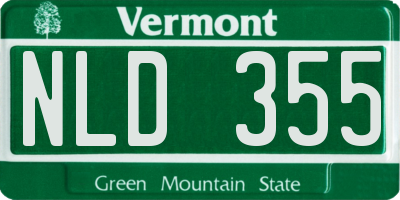 VT license plate NLD355