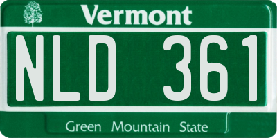VT license plate NLD361