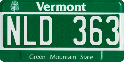 VT license plate NLD363