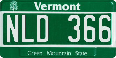 VT license plate NLD366