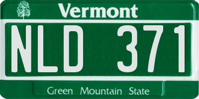 VT license plate NLD371