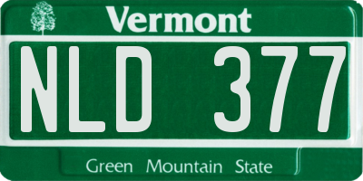 VT license plate NLD377