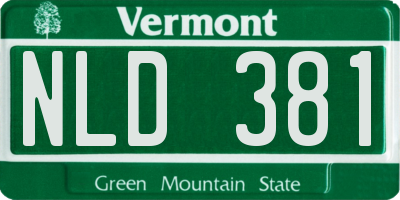 VT license plate NLD381