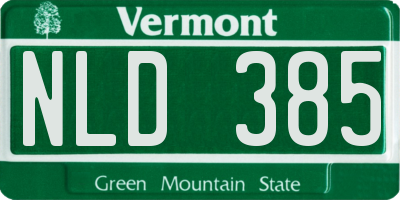 VT license plate NLD385
