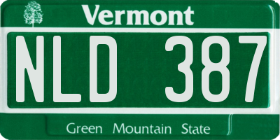 VT license plate NLD387
