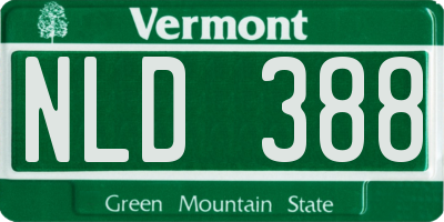 VT license plate NLD388