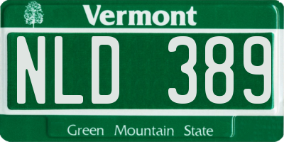 VT license plate NLD389