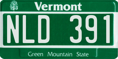 VT license plate NLD391