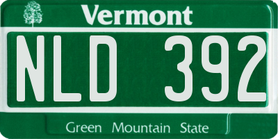 VT license plate NLD392
