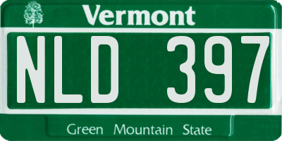 VT license plate NLD397