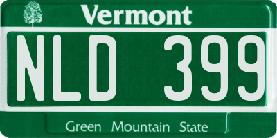VT license plate NLD399