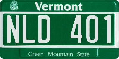 VT license plate NLD401