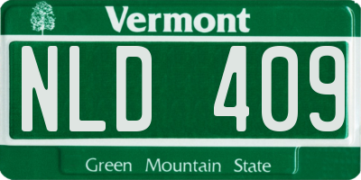 VT license plate NLD409
