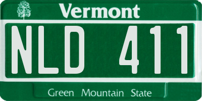 VT license plate NLD411