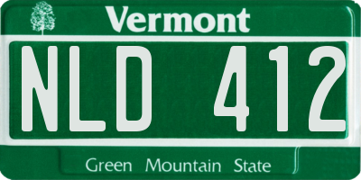 VT license plate NLD412