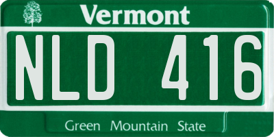 VT license plate NLD416