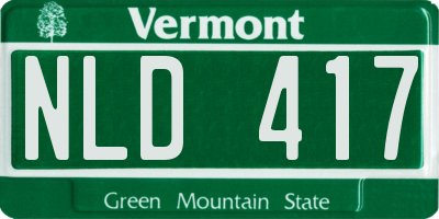 VT license plate NLD417